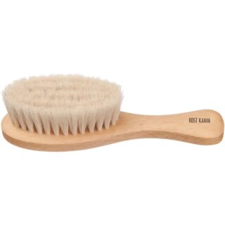Mini-Bürste mit Ziegenhaaren, Holz, gewachst, ca. 13cm