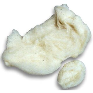 Fettwolle, hoher Lanolingehalt,  Schurwolle (kbT), 100g